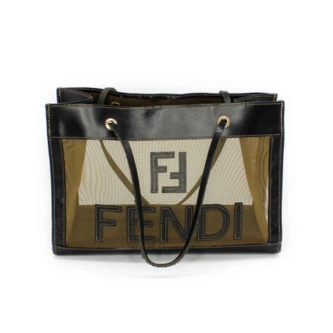 fendi tote bag black|Fendi tote bag vintage.